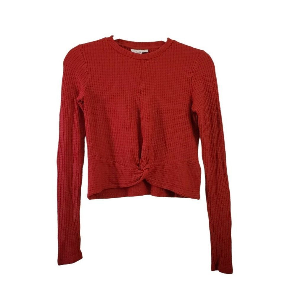 Topshop Red Knotted Blouse